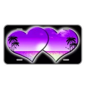 Custom license plate with hearts add names